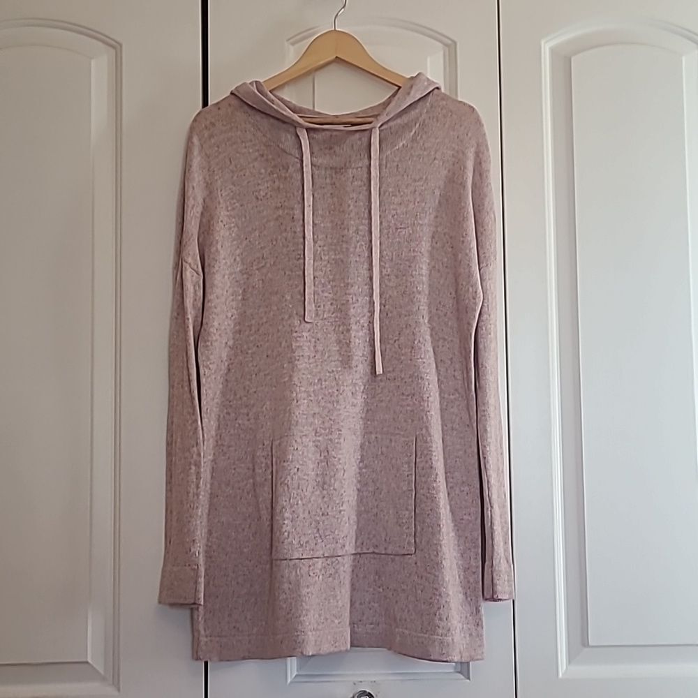 Pure Jill Pink Hooded Sweater Hoodie Kangaroo Pocket Pink Coral Multi Size M